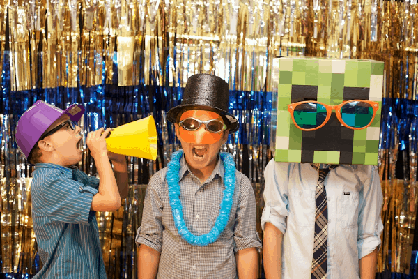 Fun backdrop for birthday photo booth